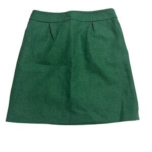 Boden Green Wool Blend Pencil Skirt pleated Women's Size 6